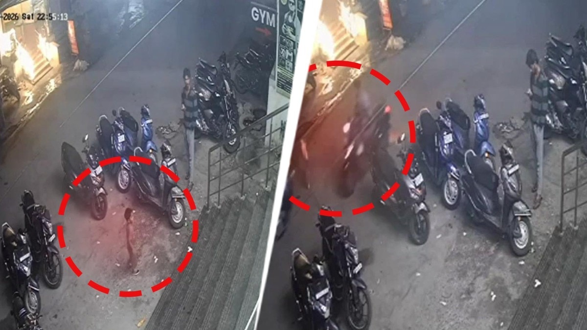 The incident was caught on CCTV. Hyderabad road accident