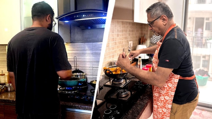 Patriarchy runs so deep that a man cooking for his family on an ordinary day still draws surprised looks, for him and his wife alike. (Photos: Special Arrangement/India Today) Indian men in kitchen