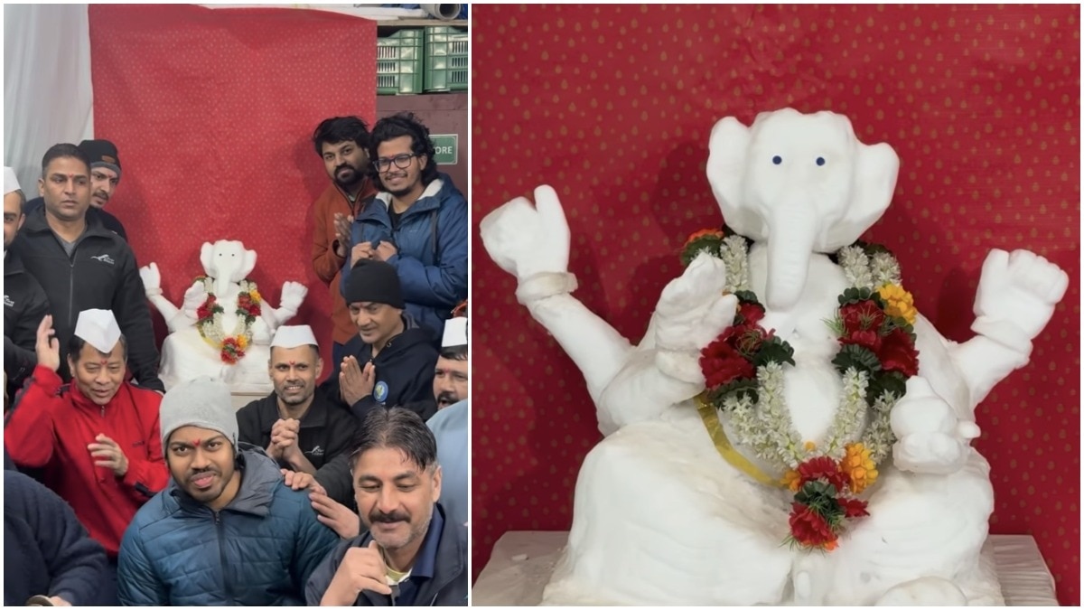 Indian scientists make Lord Ganesha idol with snow in Antarctica, post visarjan video