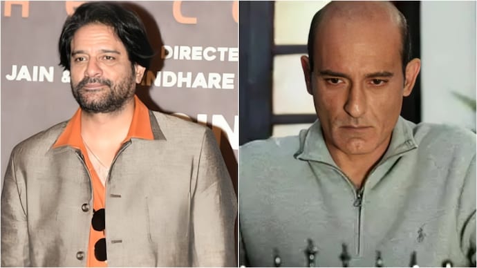 Jaideep Ahlawat (L) clarifies his role in Drishyam 3 is not replacing Akshaye Khanna (R) (Photo: (L) Yogen Shah, (R) Movie still) Jaideep Ahlawat and Akshaye Khanna