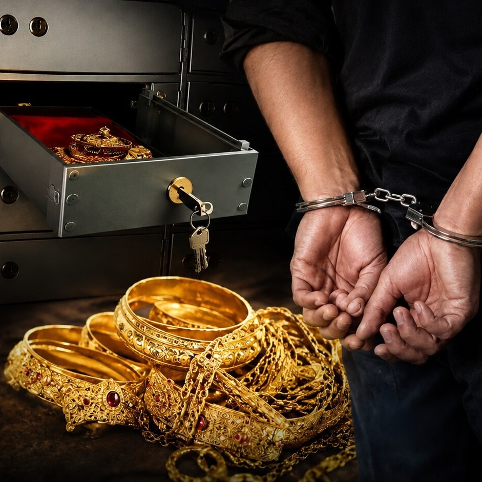 Gold stolen from bank locker, replaced with fake jewellery; staff arrested