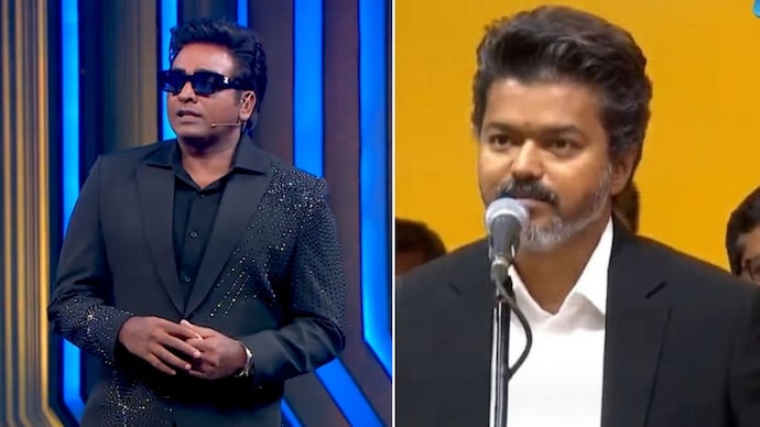 Vijay Sethupathi’s comments on leadership and accountability on Bigg Boss Tamil 10 sparked political speculation online. Photo: (X/@vijaytelevision, X/@TVKVijayHQ)