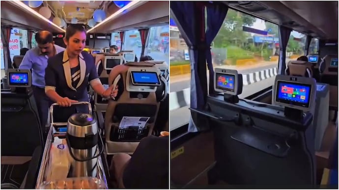 Kerala government's newly launched high-end bus service is a hit on social media. (Photos: @aju_vloggs/Instagram) Kerala
