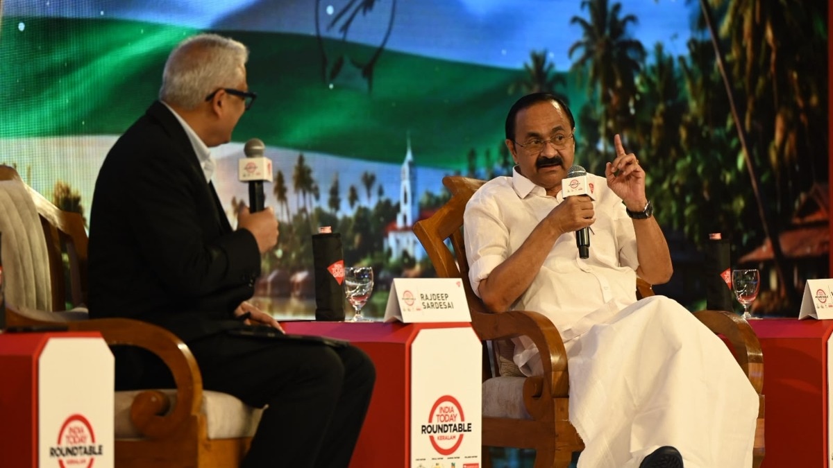 Kerala Chief Minister VD Satheesan at India Today Roundtable Keralam. Kerala Chief Minister VD Satheesan at India Today Roundtable Keralam.