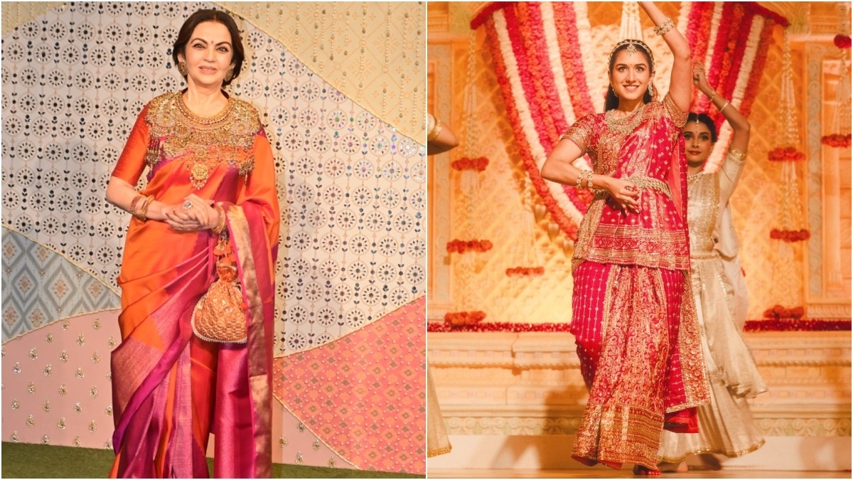 Nita Ambani went big on jewellery, Radhika on Kanjeevaram at Ganpati celebrations