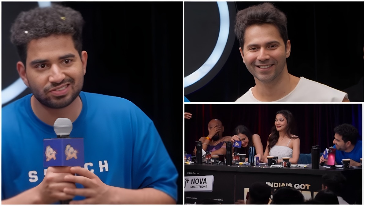 The new Latent 2 promo shows a fun banter between Varun Dhawan and host Samay Raina. Medha Shankr also joined the panel. (Credit: Netflix) Latent 2: Samay Raina trolls Varun Dhawan's viral smile, Medha Shankar joins. Watch