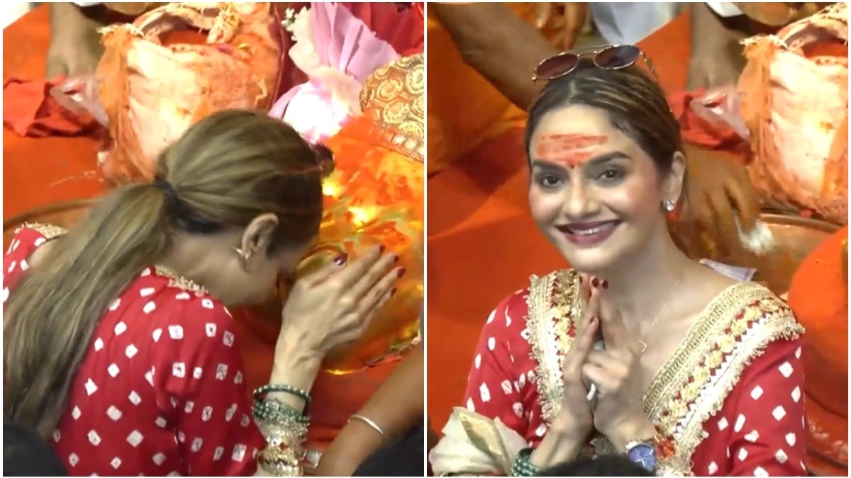 Madhoo Shah offers Rs 500 at Lalbaugcha Raja, viral video shows man hiding note