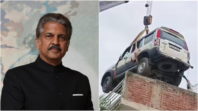 Anand Mahindra shared a post about the viral video showing an odd parking stunt in Bihar. (Photos: @anandmahindra/X) Mahindra
