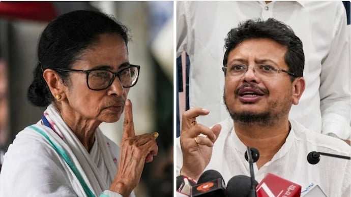 Both factions will also be allotted separate symbols from the list of free symbols notified by the Election Commission for the current bypolls. (File Photo: ITG) Mamata Banerjee and Ritabrata Banerjee