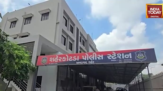 The Shaherkotda police station where a 39-year-old man who had sought police help was later found dead. Man seeking help over harassment dies inside Ahmedabad police station