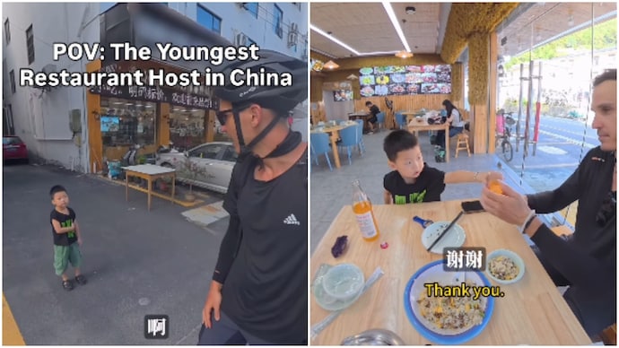 Man's adorable run-in with 5-year-old 'restaurant host' in China goes beyond a meal (Photos: SJ in China/Instagram) 5 year old restaurant in china man