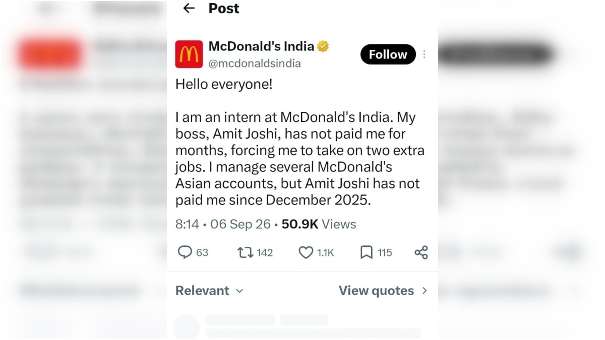 McDonald's India shared a tweet. (Photo: X) mcd