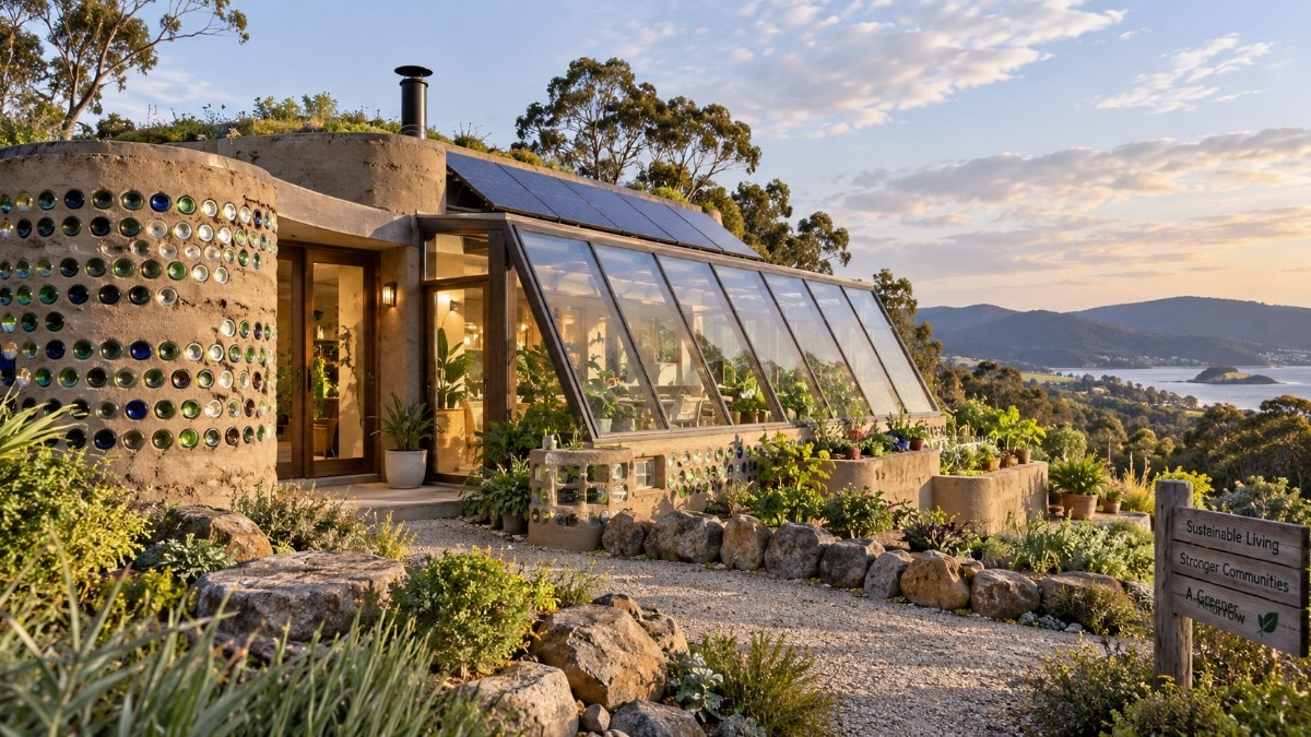 This couple turned glass bottles into a home in Melbourne. Here's how Earthship houses work