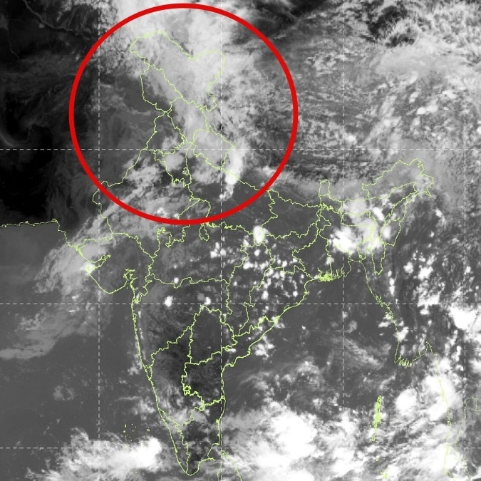 Monsoon's final push: Roaring thunderstorms over North India seen from space