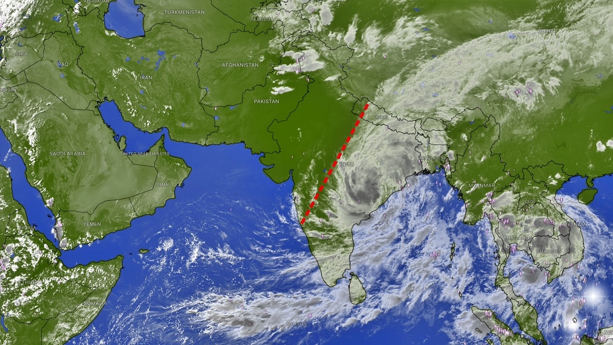 Dry on one side, rain on the other: India's dramatic weather divide captured