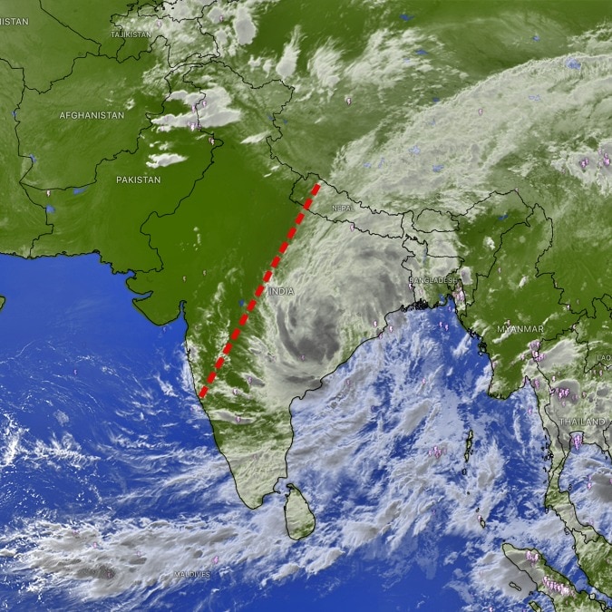 Dry on one side, rain on the other: India's dramatic weather divide captured