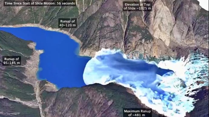 The tsunami struck Tracy Arm fjord on August 10, 2025, after millions of tonnes of rock plunged into the water from a mountain. (Photo: X/UNDRR) Monster tsunami wave