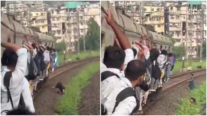 Mumbai woman falls from overcrowded local train mid-ride Mumbai woman falls from overcrowded local train mid-ride