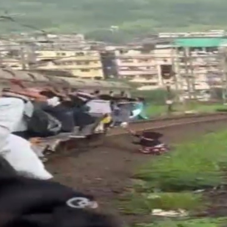 Woman falls off overcrowded Mumbai local train during morning rush
