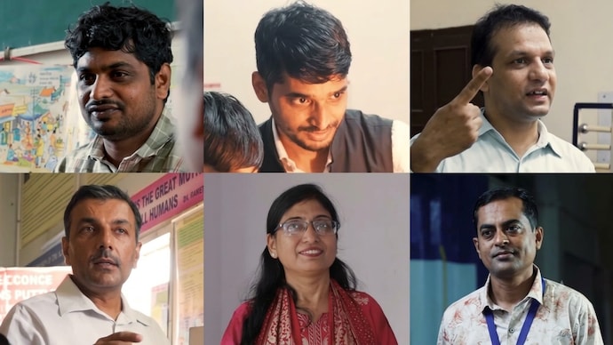 These National Teacher Award winners have brough advanced tech to rural govt schools. (L to R top: Rajesh Kouluri, Nitinkumar Mahendrakumar Pathak, Ravi Jaiswal | L to R bottom: Anil Kaushik, Vartika Gulati, Palash Chowdhury) (Photos: X/@EduMinOfIndia) National Teacher Awards 2026: 6 teachers using AI, VR to transform rural schools