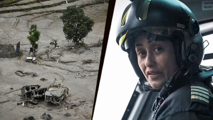 Priya Adhikari, 40, has flown around 100 rescue missions in less than a week as devastating floods and landslides in Nepal and Tibet have killed more than 1,000 people and left thousands missing. (Photo: Reuters and Instagram/priyathehelicopterpilot)