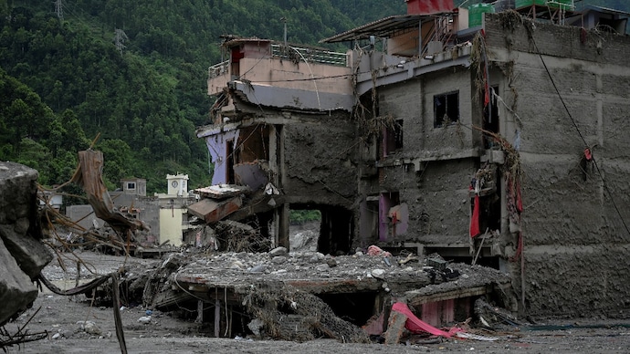 Buildings damaged and covered in mud in Nepal's Rasuwa district following deadly flash floods and a mudslide near Trishuli river. (Photo: Reuters)