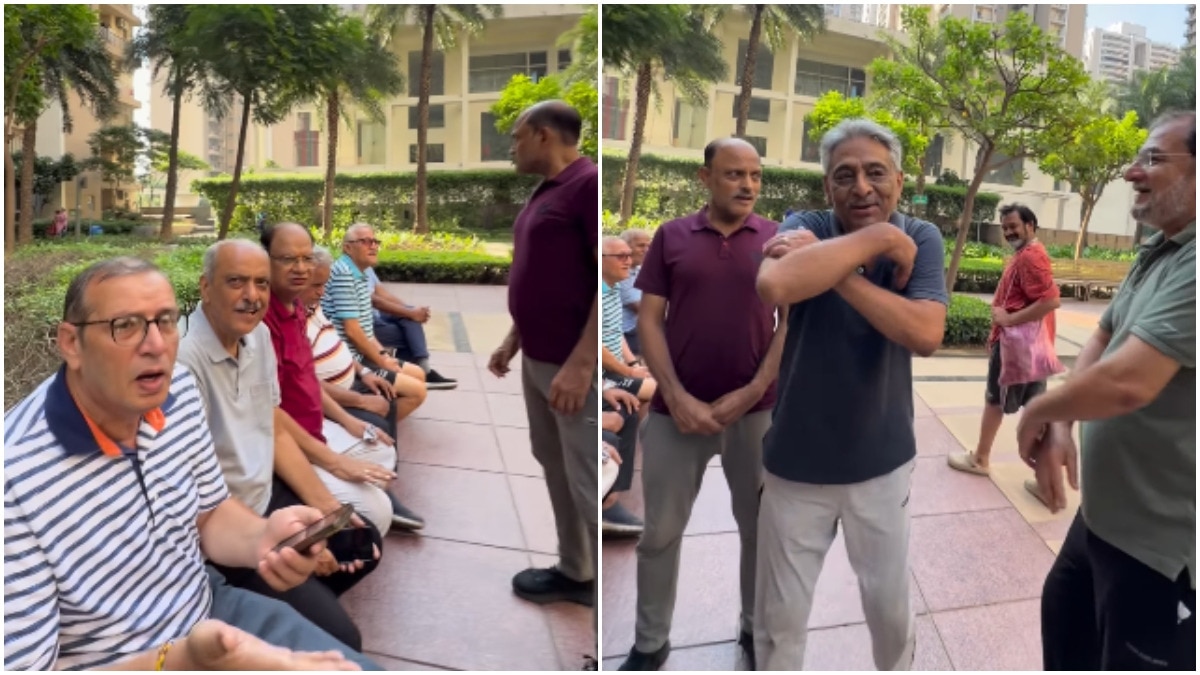 Noida men pause morning walk for a musical mehfil of Yeh Raatein Yeh Mausam