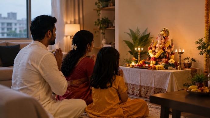 NRIs in the US are urging Indians to keep Ganesh Chaturthi celebrations private amid a rise in anti-Indian hate and racism. (Image for Representation: Generative AI) NRIs are urging each other to celebrate Ganesh at home.