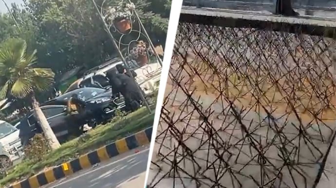 Metal spikes have been put across roads leading to Islamabad