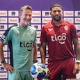 Panama football team coach Thomas Christiansen with player Carlos Harvey Panama football team coach Thomas Christiansen with player Carlos Harvey