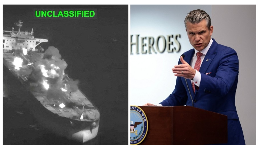 Pete Hegseth threatens to destroy Iranian oil tankers after attacks on US ships. ( Photo- Reuters)