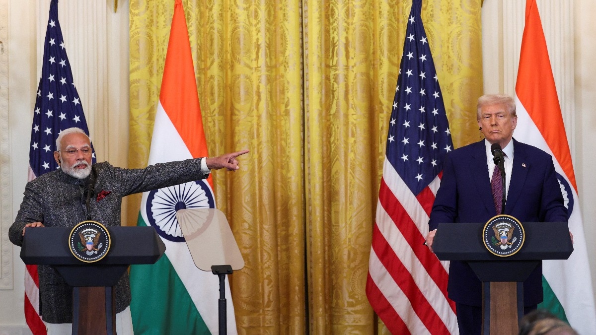 India has reacted to the US Congress passing a sweeping Russia sanctions bill that could impose 100% tariffs on India. (Reuters Photo) PM Modi-Trump