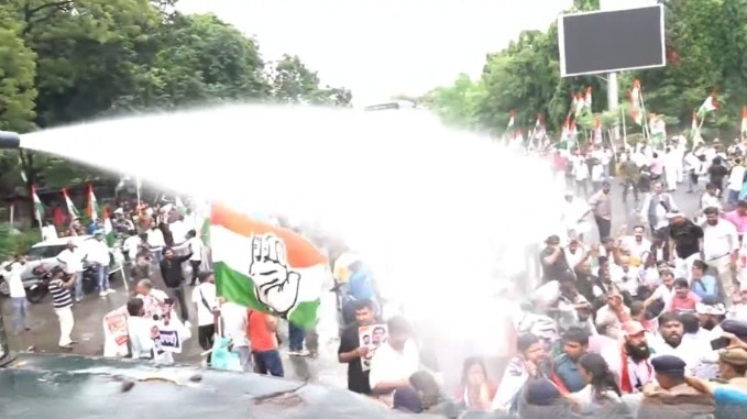 From Delhi to Jammu, Congress protests against Gyanesh Kumar; cops use water cannons