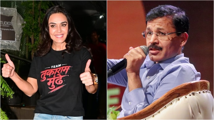 Preity Zinta (L) joins the Tukaram Mundhe (R) cheer squad in style (Photo: (L) Yogen Shah, (R) PTI) Preity Zinta joins the Tukaram Mundhe cheer squad in style