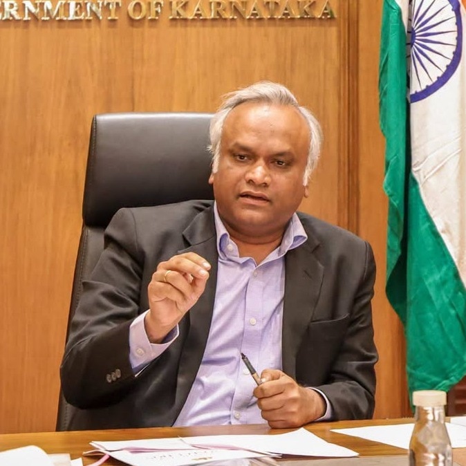 Priyank Kharge, Karnataka Home Minister, at his office. (Photo: Facebook/Priyank Kharge)