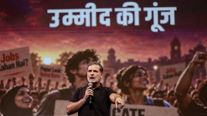 The exchange sharpened Rahul Gandhi's attack on the government's education record and the pressures pushing girls out of studies. (Image: PTI) Rahul Gandhi