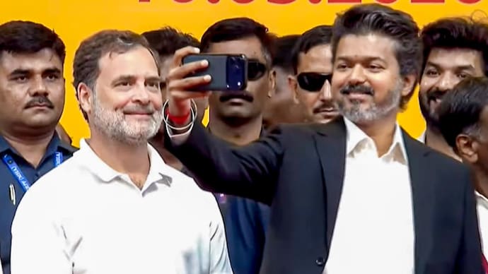 Rahul Gandhi and Tamil Nadu Chief Minister Vijay Rahul Gandhi and Tamil Nadu Chief Minister Vijay