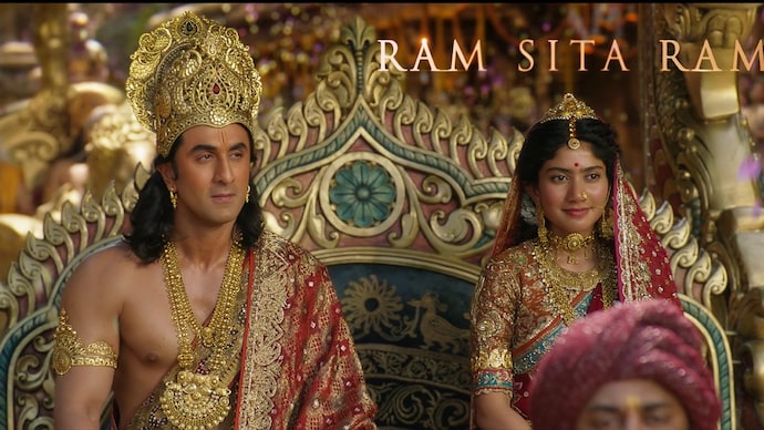 Ranbir Kapoor and Sai Pallavi in a still from Ramayana song Jai Jai Ram. Ramayana