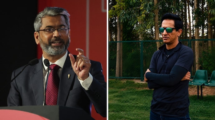 Ranjit Bajaj has gone to court as AIFF deferred its elections. (Image: Instagram and Reuters) Ranjit Bajaj, AIFF, Kalyan Chaubey