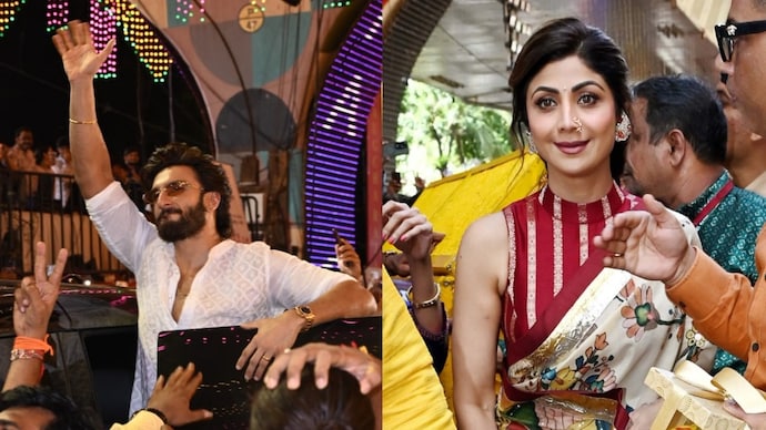 Ranveer Singh, Shilpa Shetty among other celebrities visited Lalbaugcha Raja. (Credit: Yogen Shah) Ranveer Singh, Shilpa Shetty
