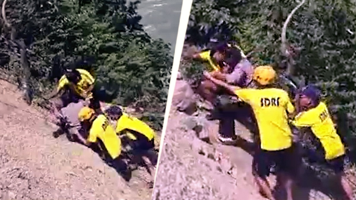 Video: Haryana woman trapped in the middle of the river in Rishikesh, gets rescued