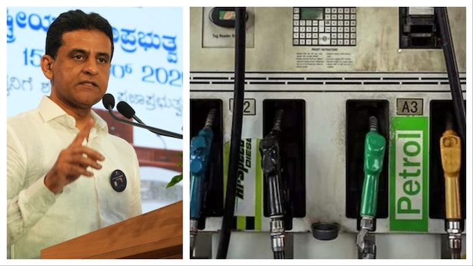 State minister Rizwan Arshad (left) said the government would take action against petrol pump operators where discrepancies are established. (Photo: X/@ArshadRizwan/file) Rizwan Arshad Karnataka petrol pumps