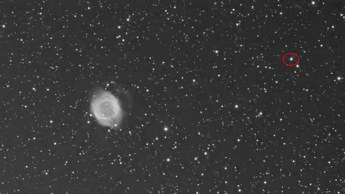The Roman Telescope is higlighted moving throguh the nightsky in a screengrab. (Photo: X/@AJamesMcCarthy) Roman space telescope