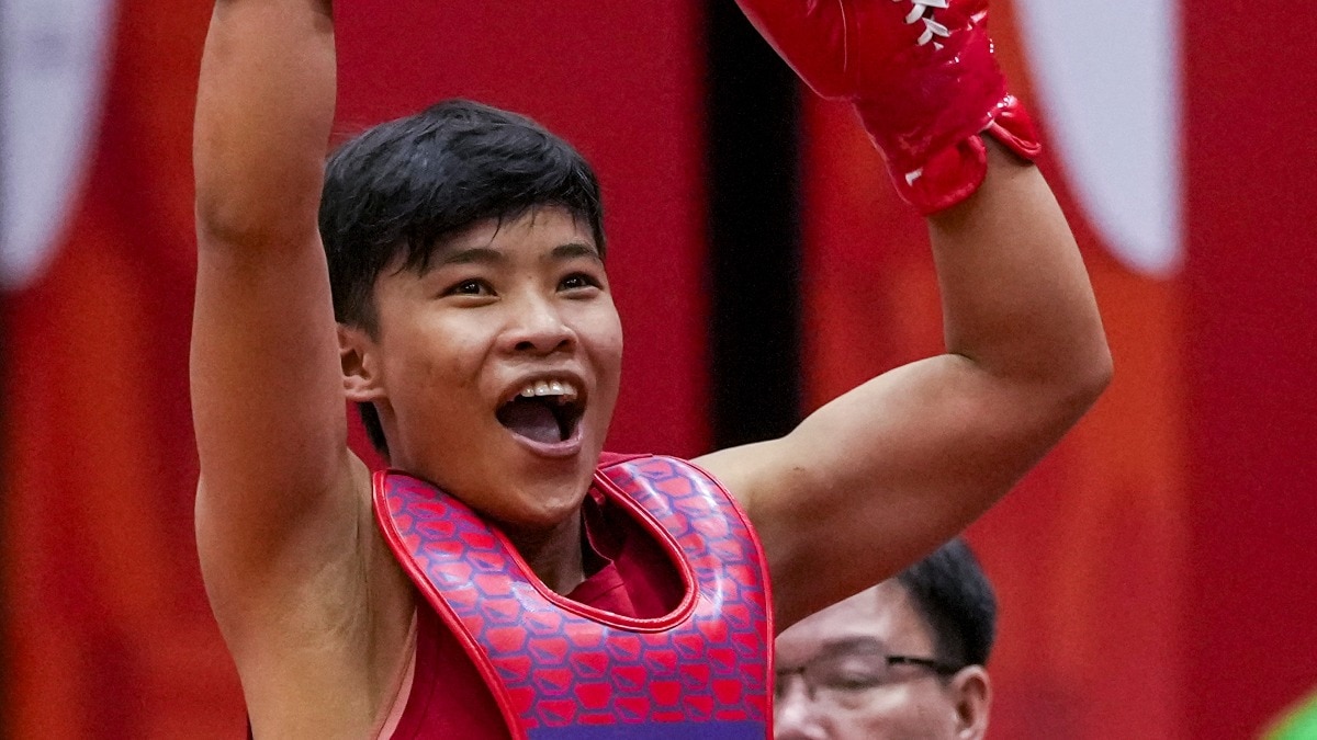 Wushu: Roshibina Devi wins silver medal at the Asian Games 2026. (PTI Photo) Roshibina Devi