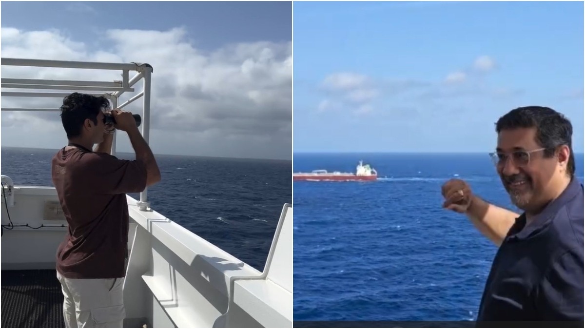 Rusheel Saran was sailing north when he noticed a large vessel approaching from the opposite direction. (Photos: @rusheel_saran/Instagram) sailor