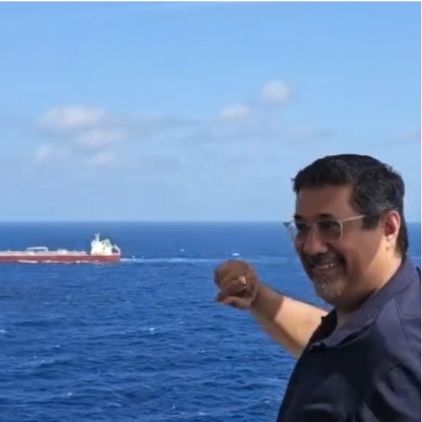 Indian sailor spots a ship in North Atlantic ocean, realises his father is on board