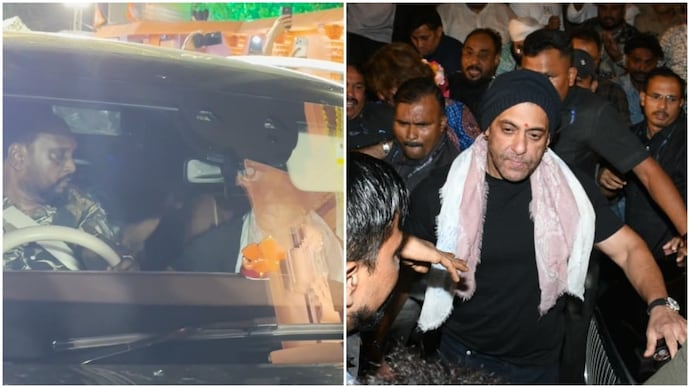 Salman Khan reacted after a fan's foot came under his car. (Credit: Yogen Shah) Salman Khan