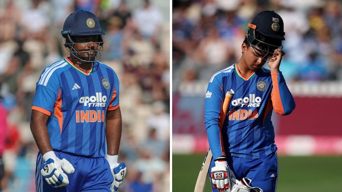 Sanju Samson and Vaibhav Sooryavanshi could be in fighting for one spot in the Indian T20I side for the Afghanistan series. (Image: Reuters) Sanju Samson and Vaibhav Sooryavanshi