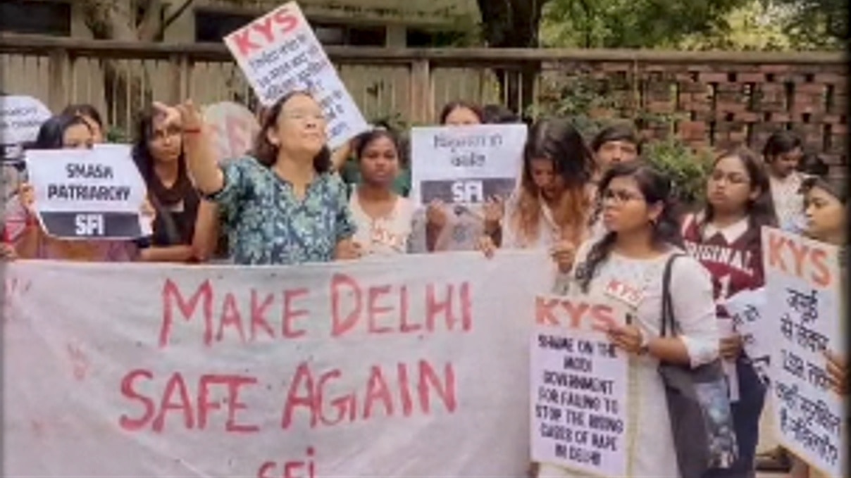 Delhi University SFI holds Campus Justice March, demands safer spaces for women