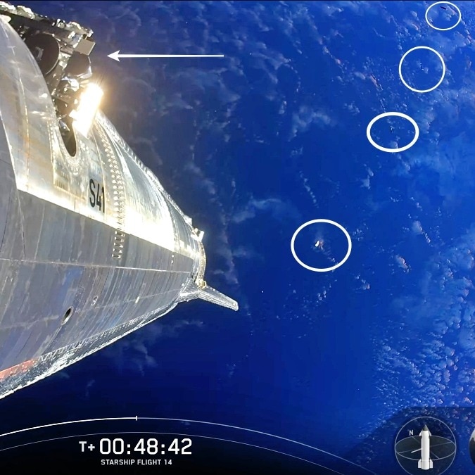 Starlink satellites spotted flying in formation after deployment from Starship